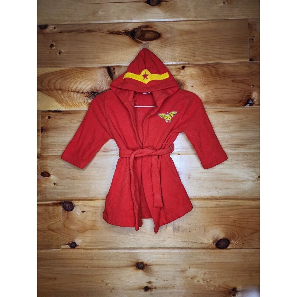 Dreamworks Wonder Woman 2T Toddler Robe With Hood Belt Attached